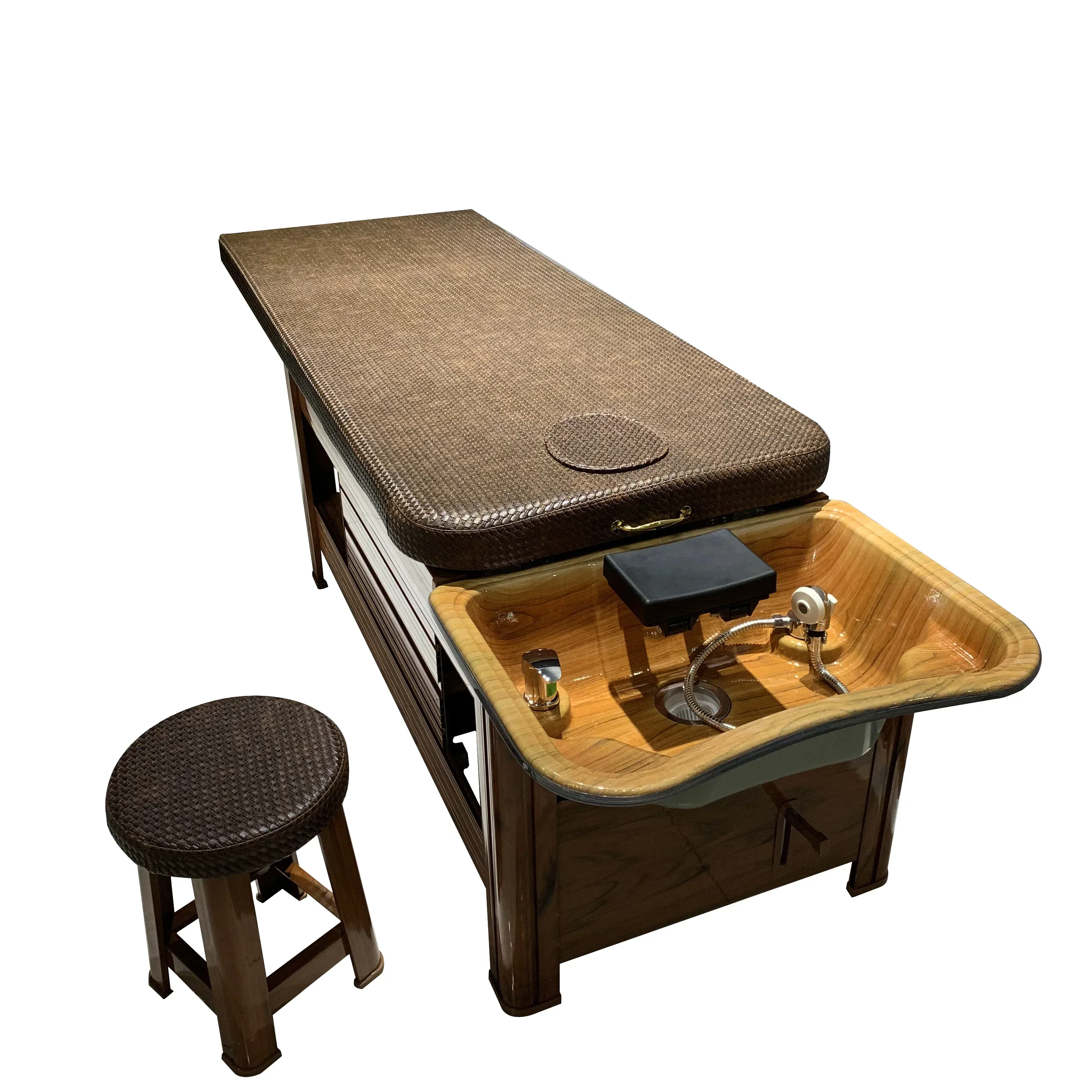 Hot Sales Massage With Fumigation Full-lying Push-pull Shampoo Bed