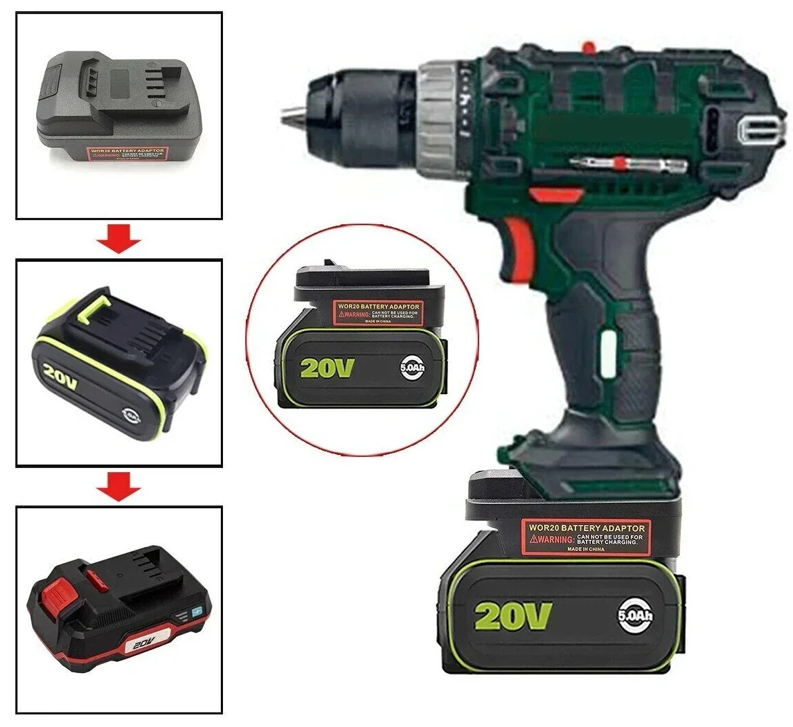 

Adapter Converter for Worx 5 Pin 20V Lithium Battery Convert to for Parkside 20V Lithium Battery Electric Power Tool Drill Use