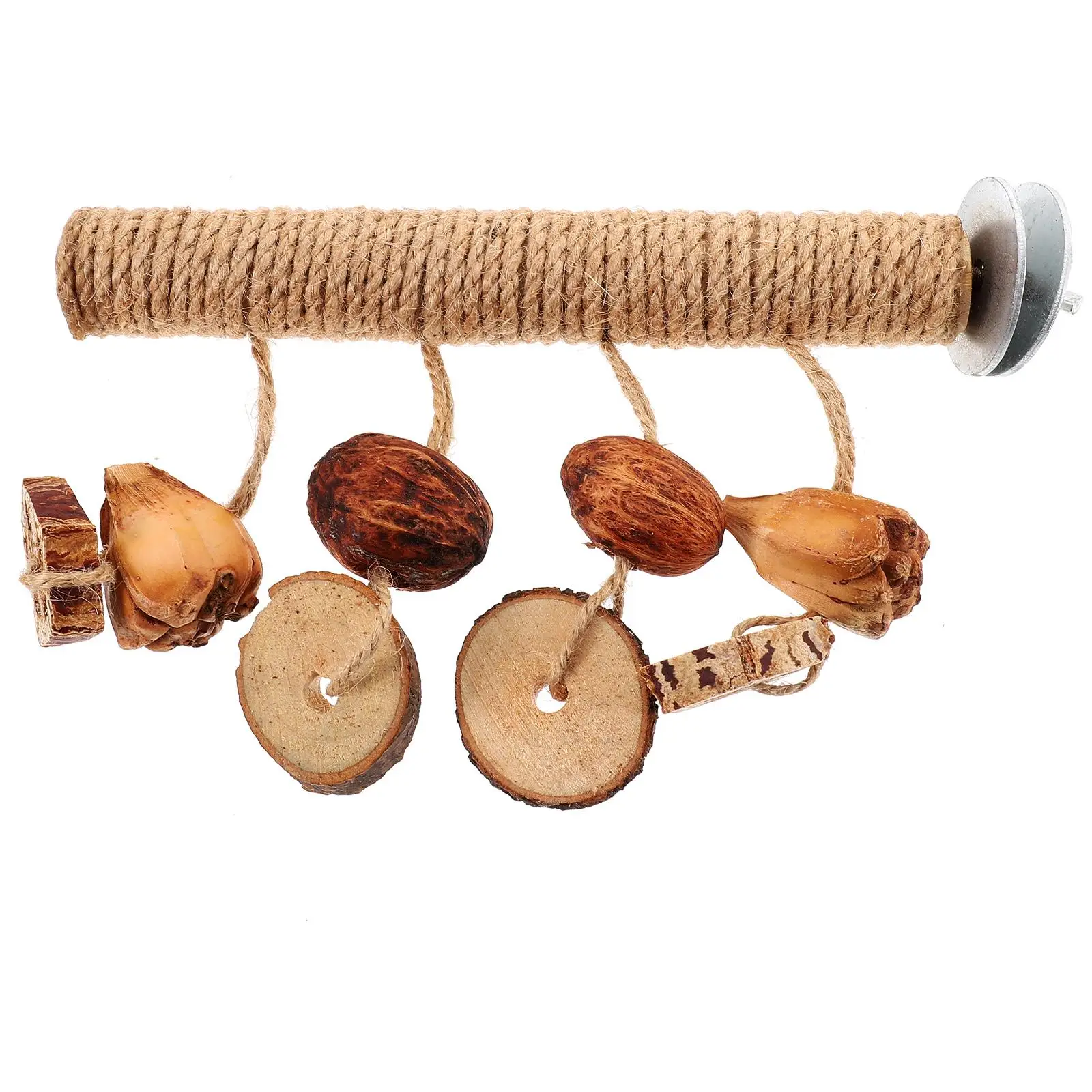 

20cm Wooden Parrot Perch Stand Bird Cage Toy Chewing Station Bamboo Root Perch for Parakeets Cockatiels Small Birds Bird