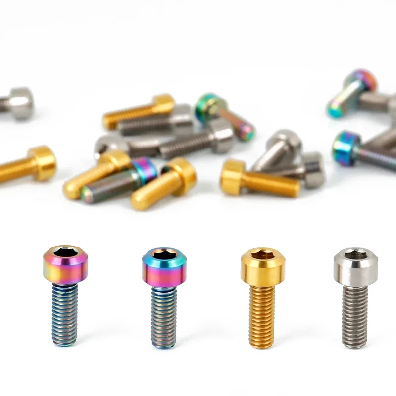 M5X14mm Titanium Fixed Bolts for mtb Road Bike Thumb Shifter M4 Hex Socket Ti Brake Lever Screws Fastener Bicycle Accessories