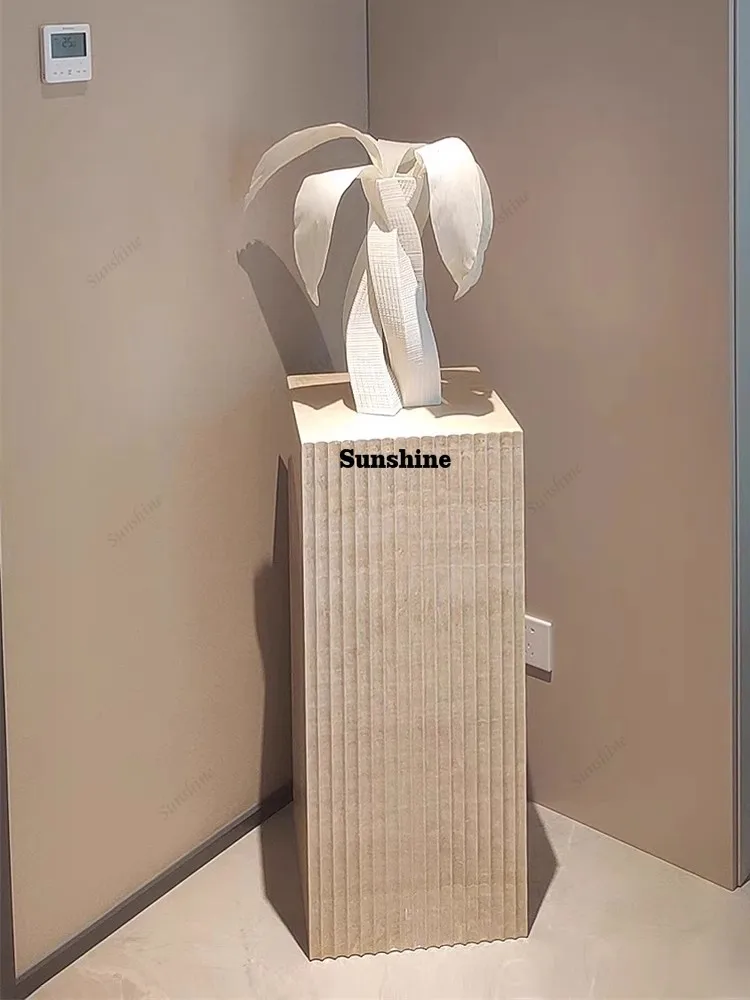 Nordic Light Luxury Geometric Design Cave Material Quadrate Vase Display Stand Home Decoration Sculpture Living room Ornament