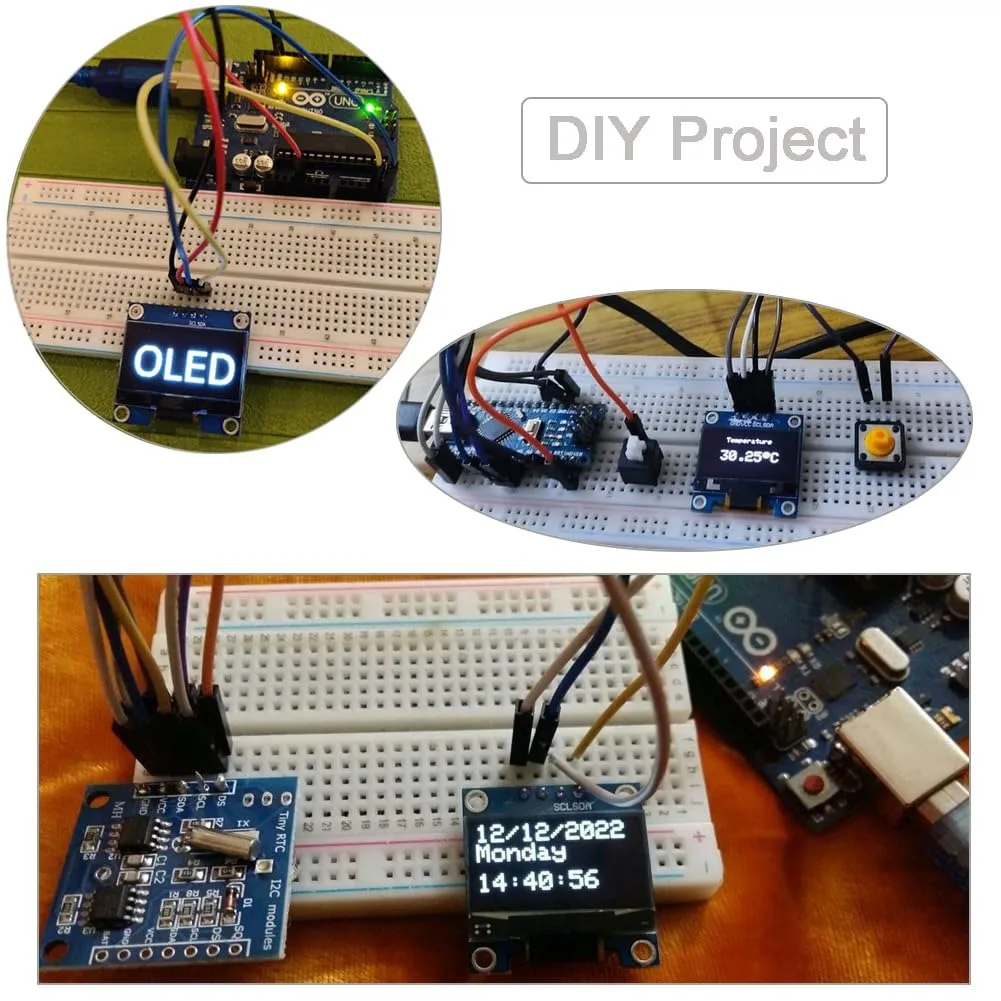 Imagem -06 - Módulo de Tela Oled para Arduino Branco Azul Amarelo Azul I2c Iic 128x64 ss -d- 1306 3.3v5v 10 Pcs Esp32 Nodemcu 096 em