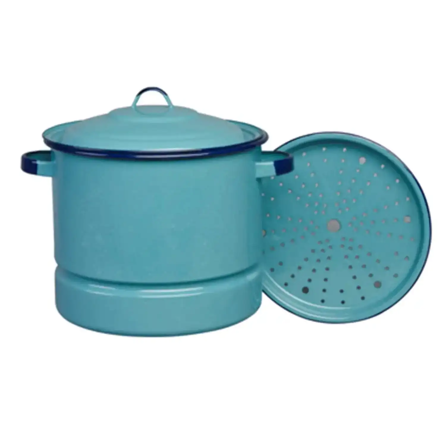 

Cinsa 15-Quart Steamer Pot with Lid & Trivet, Turquoise Blue.