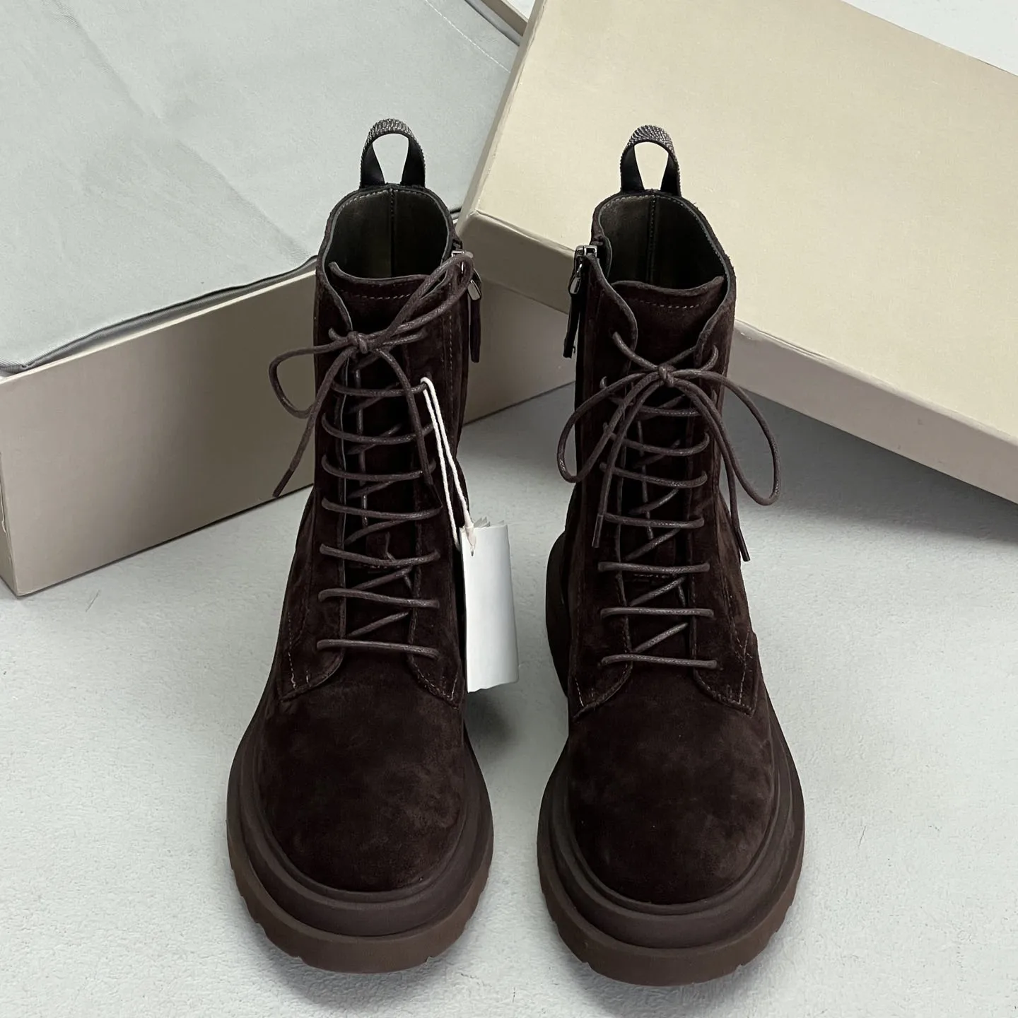 

26 new women's short boots with cow suede fabric and sheepskin lining designer luxury shoes Handmade By Master platform shoes