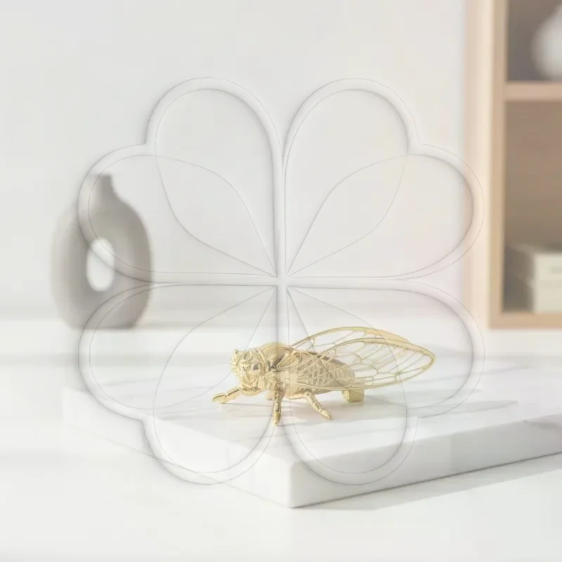 Cicada Art Sculpture Zinc Alloy Finish Realistic Detail Hollow Wings Figurine for Home Office Decor Unique Collectible Gift