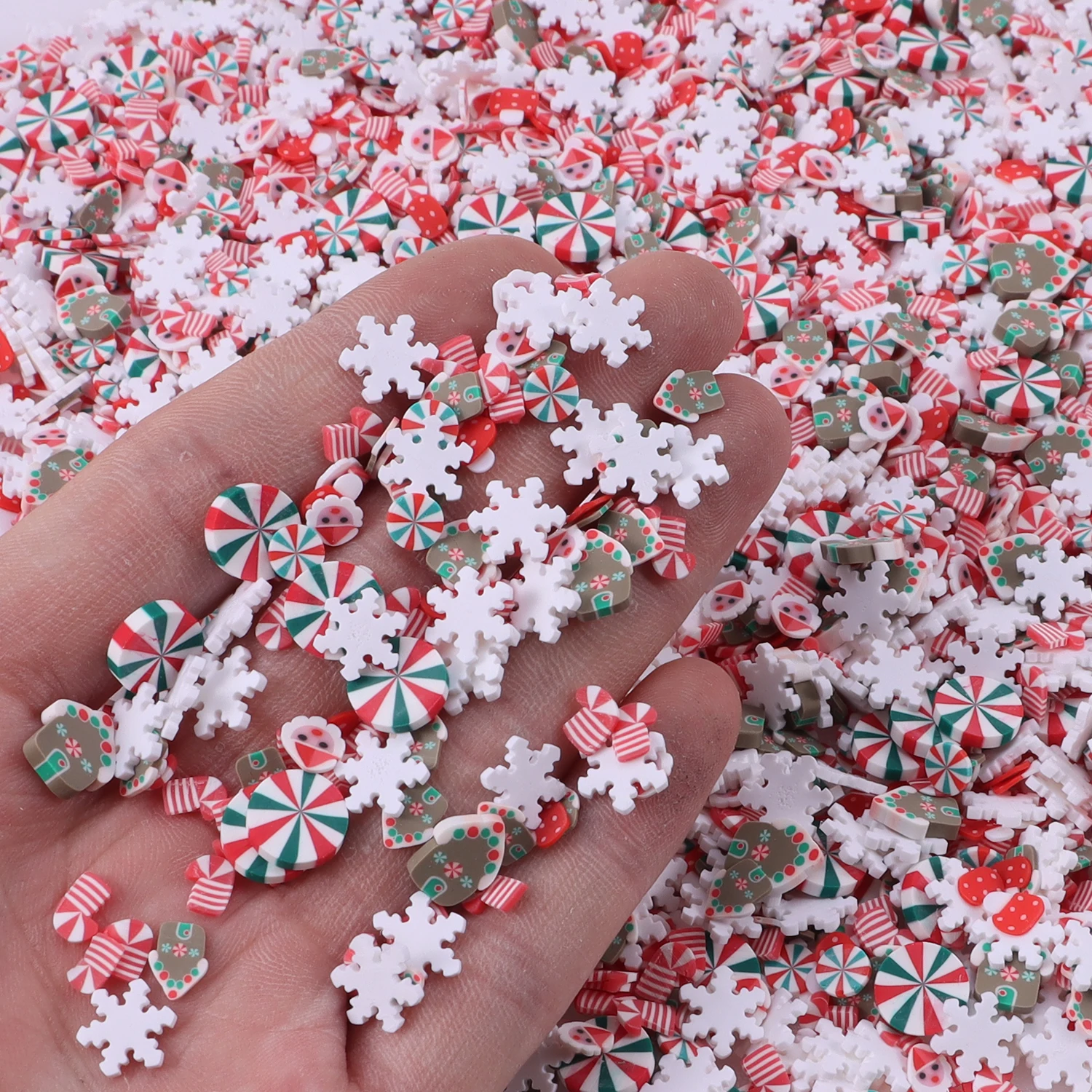 40 g Weihnachts-Polymer-Ton-Scheiben, Epoxidharz-Füller, niedliche Schneeflocke, Urlaub, Schleim, Materialien, DIY, Basteln, Maniküre-Zubehör – Detail 16