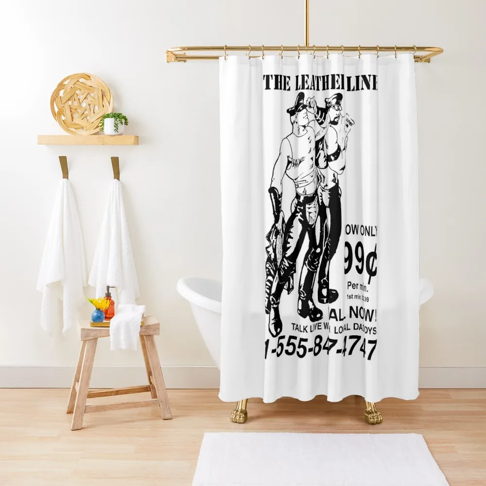 

The Leather Line Retro Vintage Gay Shower Curtain Waterproof Bathroom Shower Elegant Bathroom Window Bathroom Shower Curtain