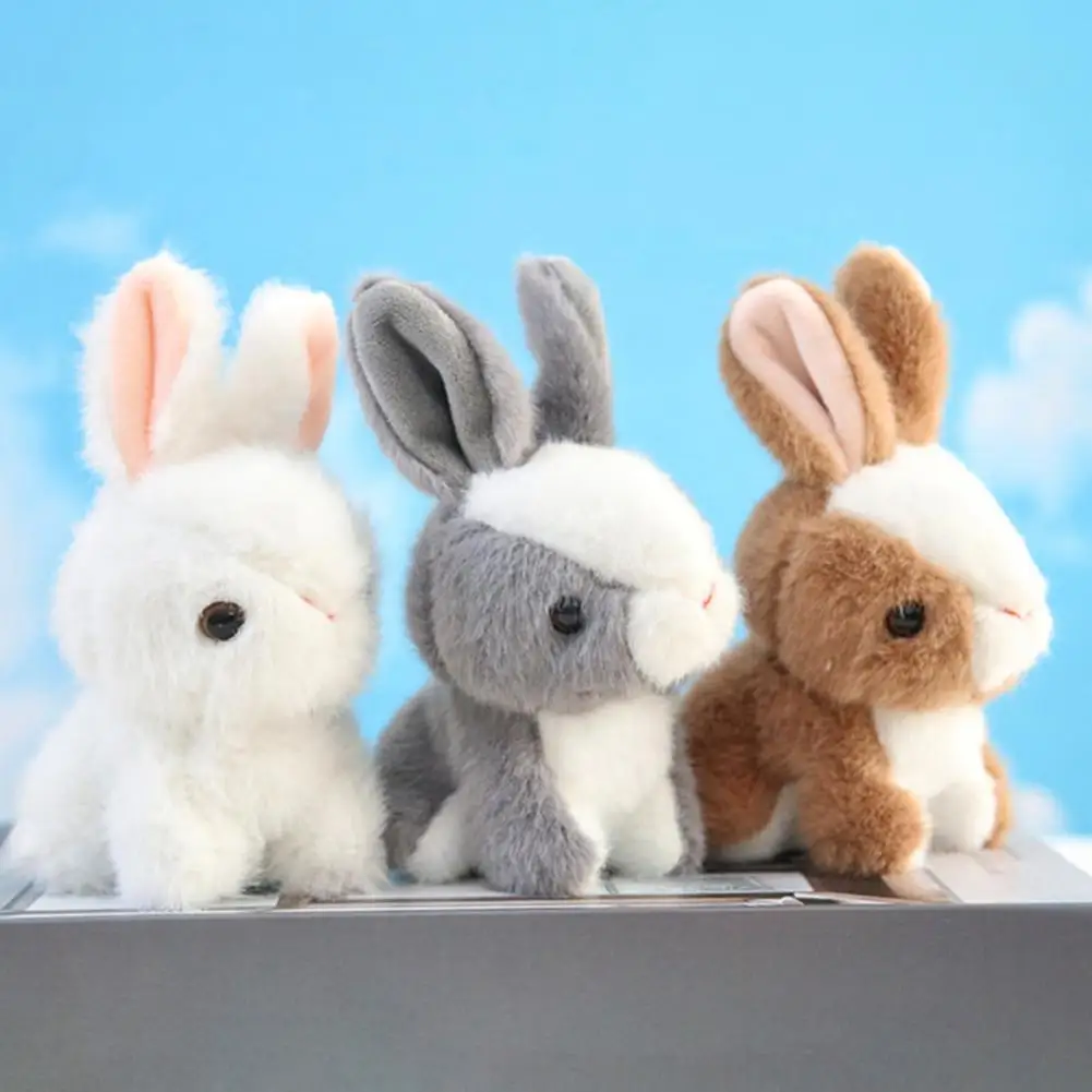 10cm Cute Rabbit Plush Toy  Fully Filled Cozy Touch Keychain Pendant  Stuffed Animal Toy Plush Rabbit Doll Bag Ornament