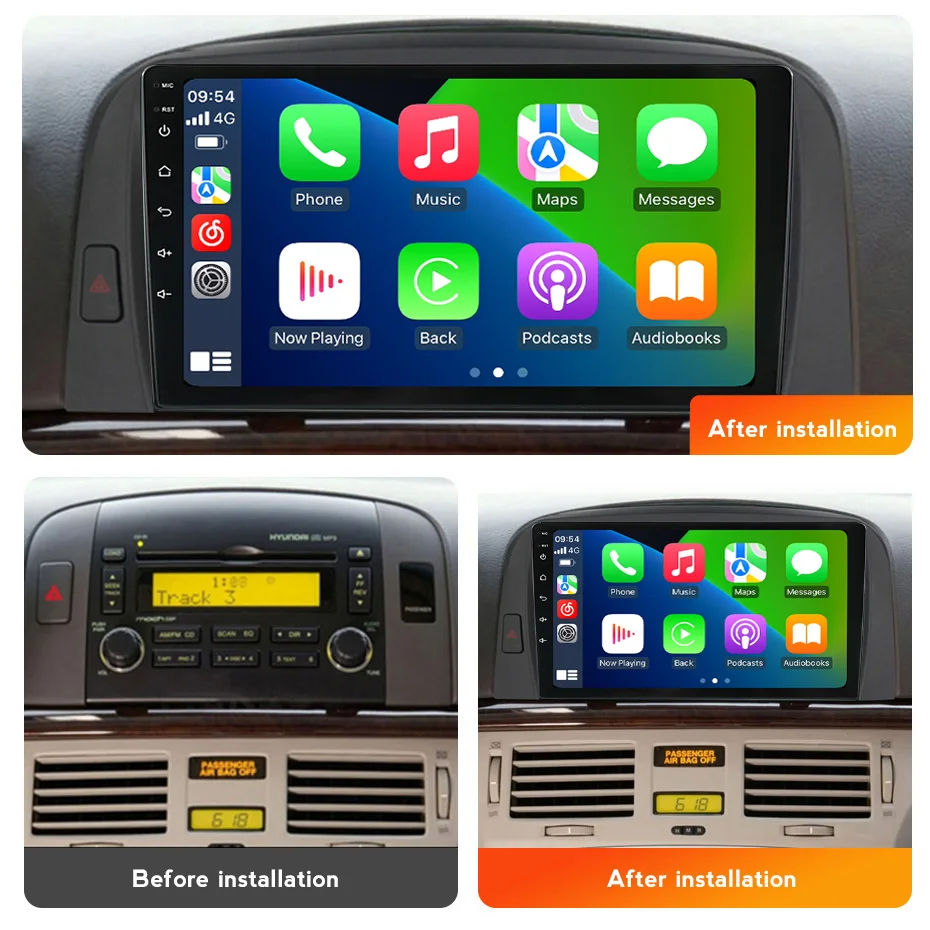 Navifly Car Radio Multimedia Video Player For Hyundai Sonata NF 2004-2008 Wireless CarPlay Android Auto GPS FM RDS Car Head Unit
