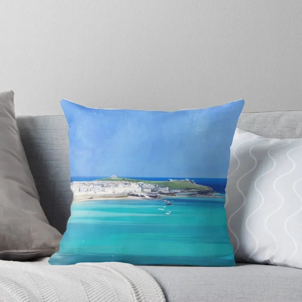 

St Ives, Cornwall - Original, version 2 Throw Pillow autumn decoration Custom Cushion Photo pillow