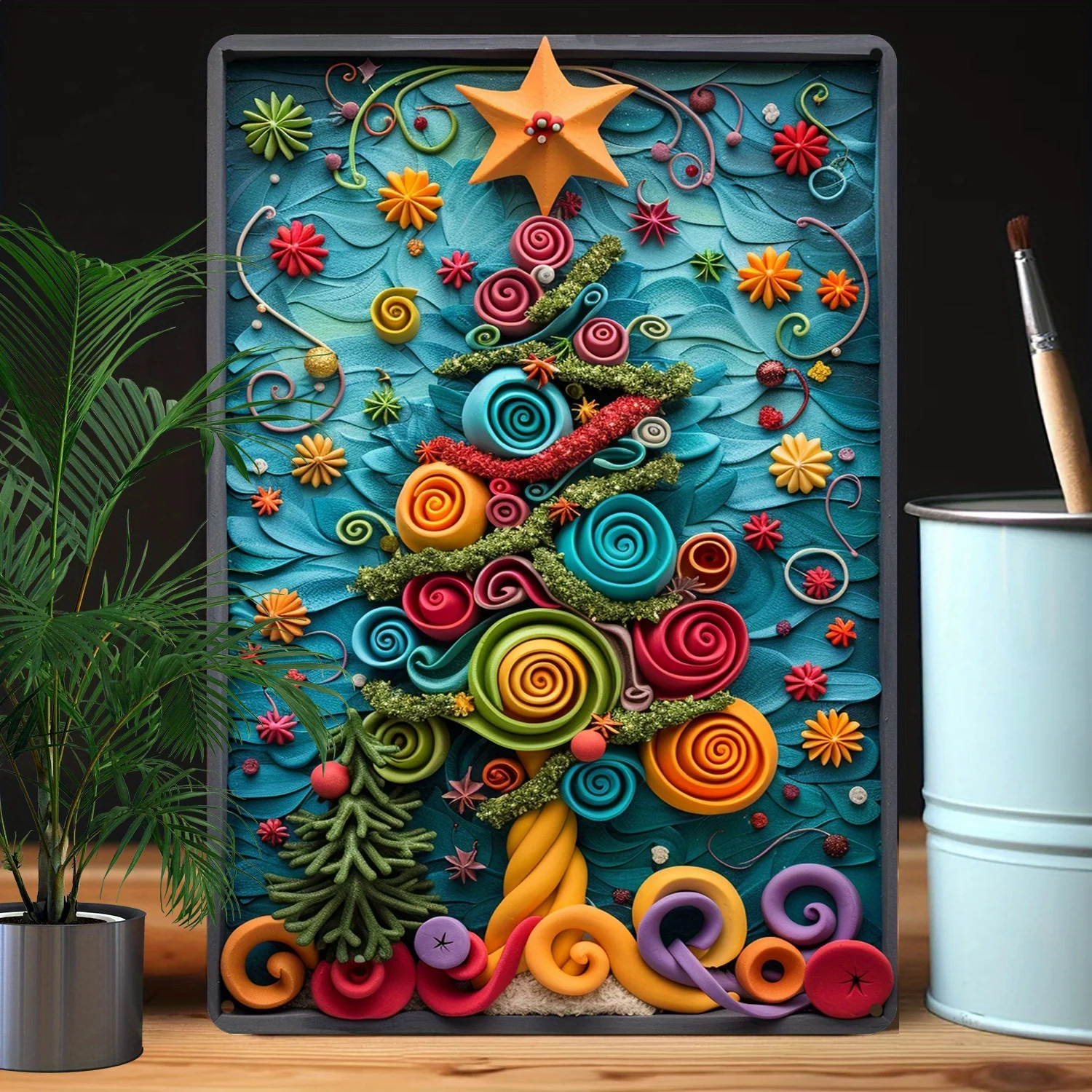 Christmas Tree Wall Art - Moisture-Resistant Metal Decor with Enhanced Bending Resistance for Home and Office - Durable Design