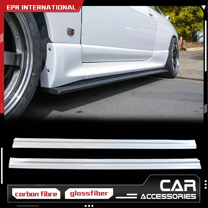 Car Accessories for Nissan Skyline GTR R33 GT-R EPA Type Car Accessories Frp Fiber Glass  Unpainted Side Skirt Extension Trim