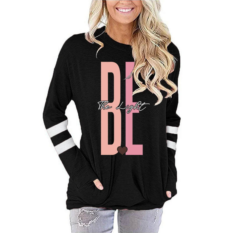 Women's Long Sleeve T-shirt Jesus Religious Believe T Shirts Women Christian Faith Tee Jesus Cross Classic Fall Long Sleeve Tops