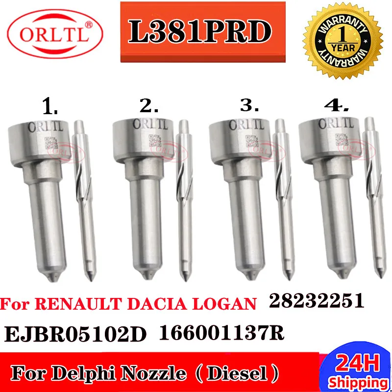 

4шт 28232251 EJBR05102D Сопло Commmon Rail L381PRD L381PBD L381 PBD Для DELPHI Renault DACIA LOGAN