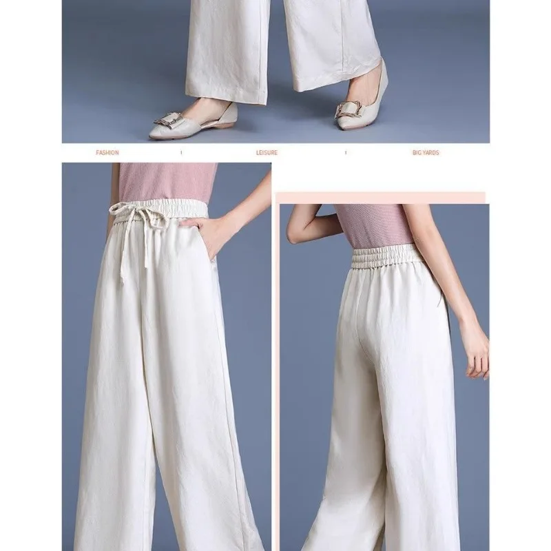 Modne spodnie damskie na co dzień, cienkie, luźne, z wysokim stanem, drapowane, wygodne, uniwersalne, z szerokimi nogawkami, nowość 2025.