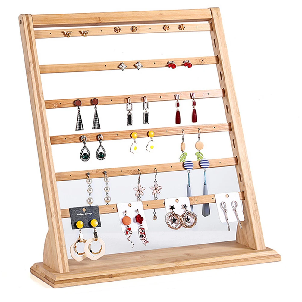 

Storage Rack Jewelry ganizer Holder Desktop St Bamboo Earring Cards Holder Stylish Earring ganizer St Home Jewelry Store Display
