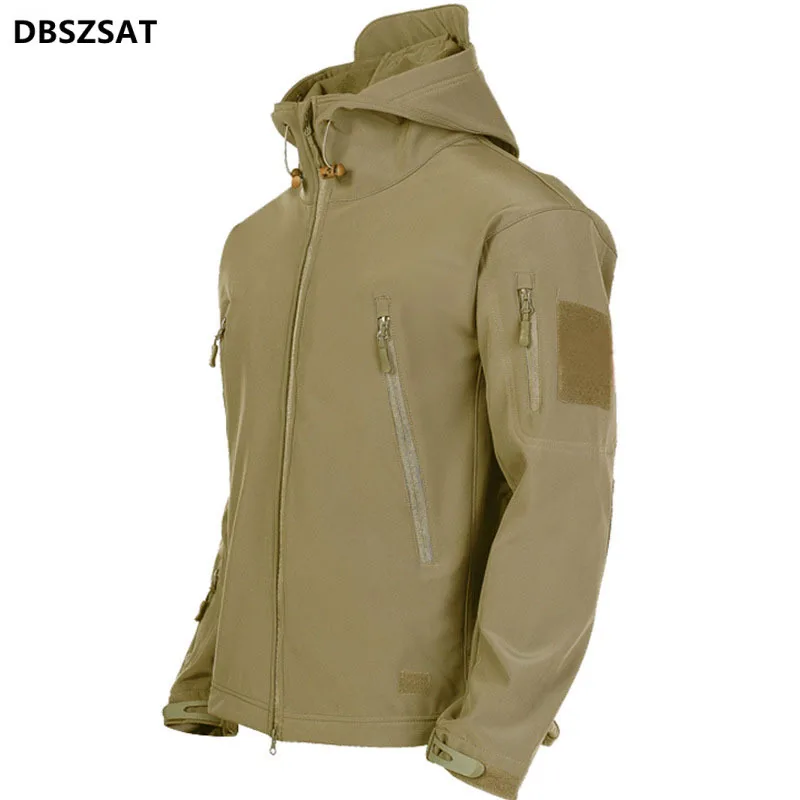 2023  Shark Skin Soft Shell Jackets Men Tactical Windproof Waterproof jacket men Army Combat Jackets Mens Hooded Bomber Coats