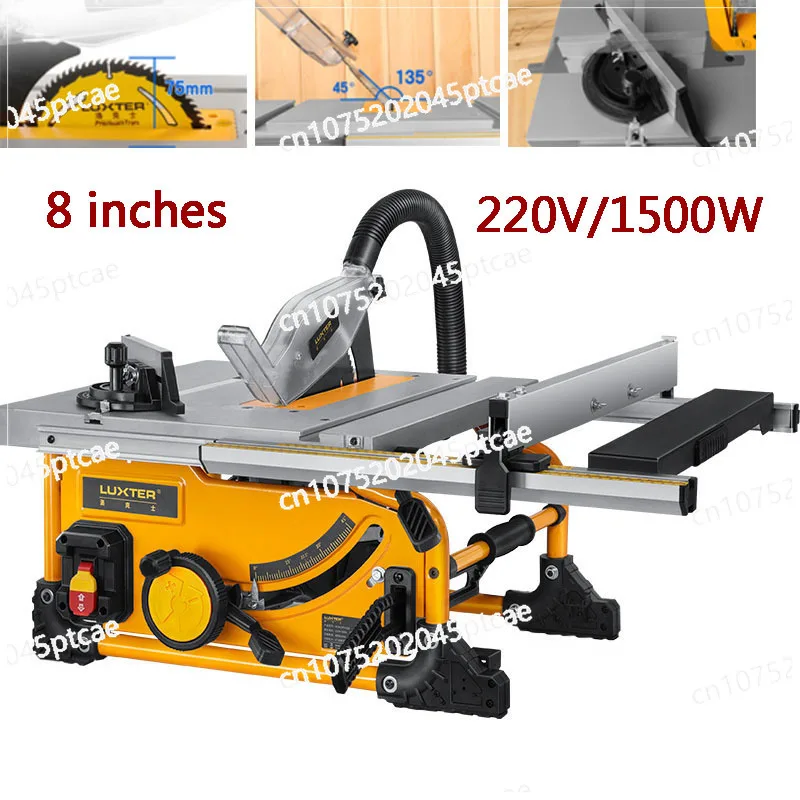 Portable Dust-Free Woodworking Sliding Table Saw, 80 Teeth Circular Saw, Desktop, 8 Inch, 1500W, M1H-ZP3-210