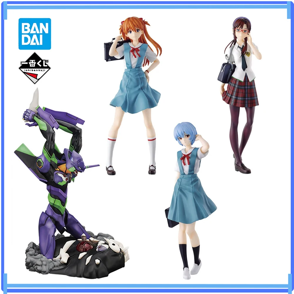 In Stock Original Bandai Ichiban Kuji Anime Eva01 Makinami Mari Illustrious Asuka Langley Soryu Rei Ayanami Figure Model Toys