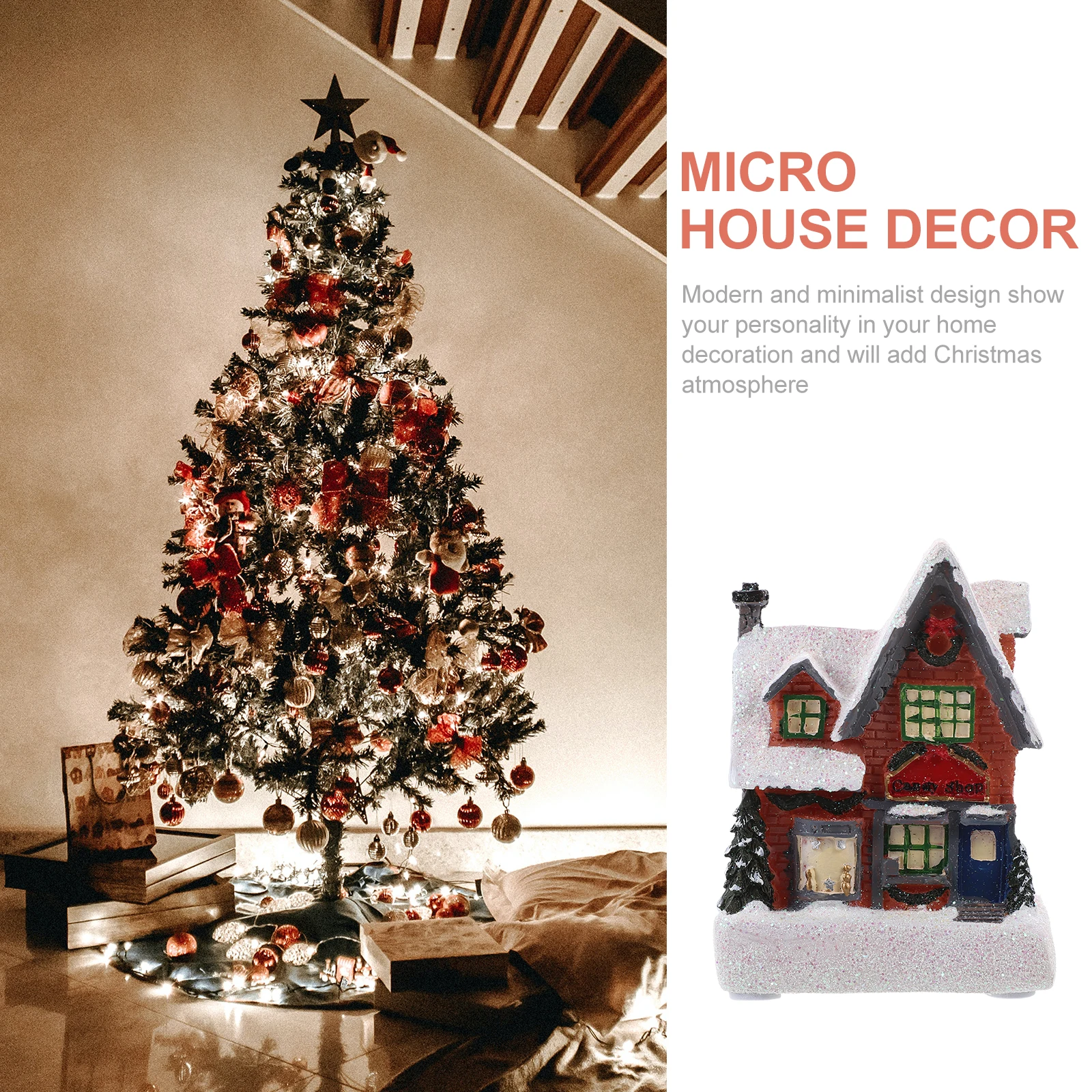 

Christmas Small Decoration Resin Lighted Mini Luminous Ornament For Holiday Home Party Table Centerpiece Xmas