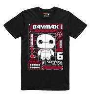 Baymax Big Hero 6 T-shirt – Inflatable Robot Hugging Hiro, Red Armor & “I Am Satisfied with My Care” Quote.