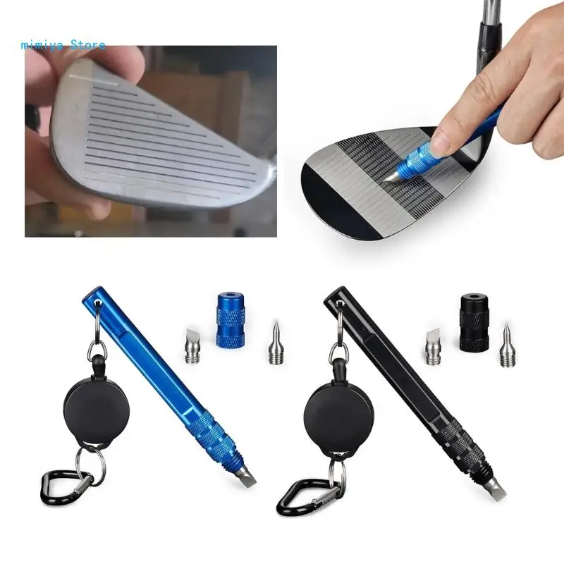 

Golf Iron Wedges Aluminum Alloy Shaft Golf Club Cleaner with 3 Replaceable Heads