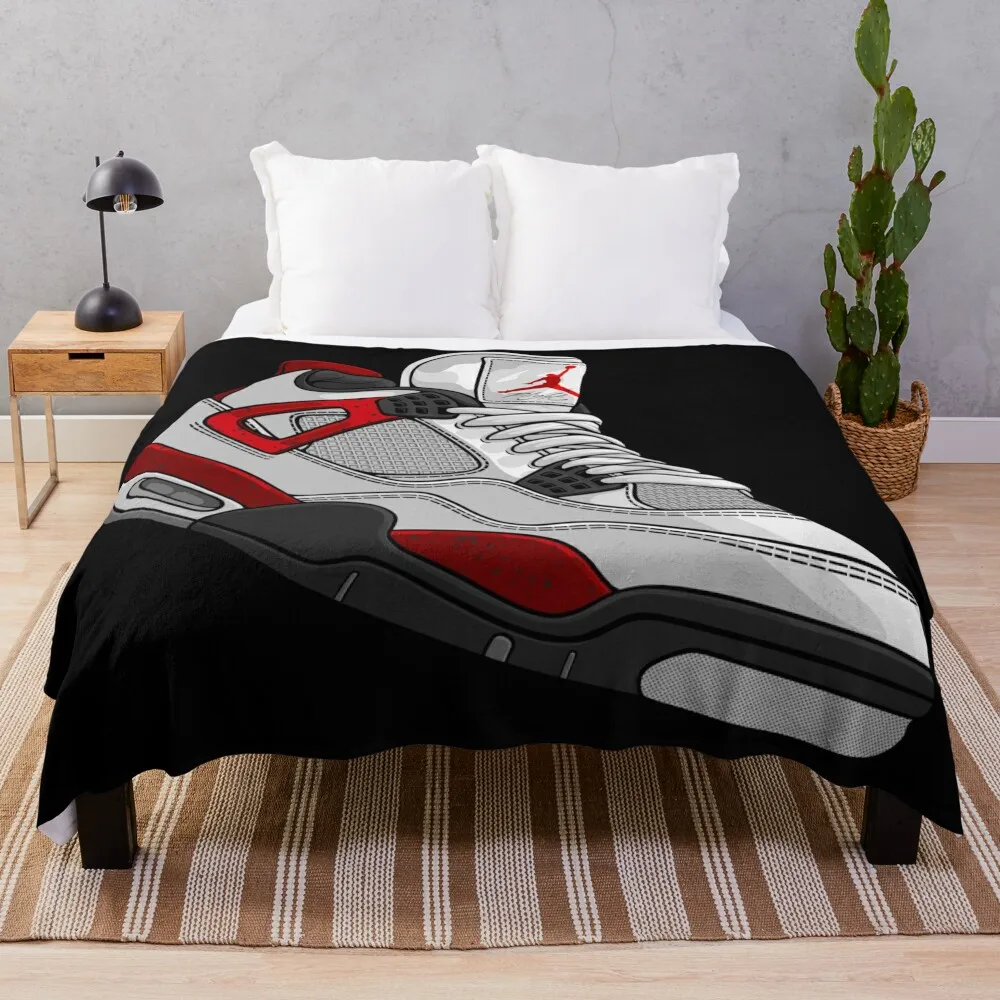 JORDAN 4 RED CEMENT Throw Blanket Bed Cute sofa bed Blankets