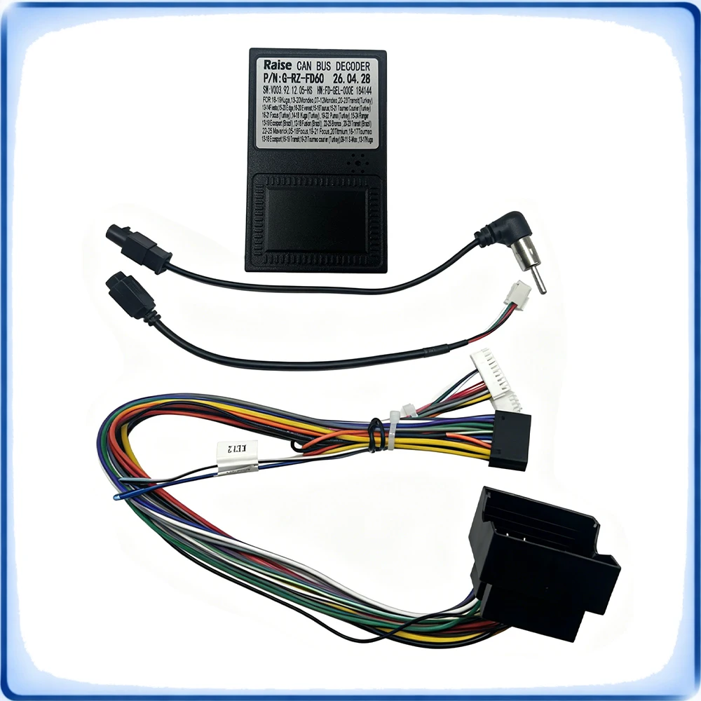 Quadlock to 16Pin Car Radio Wiring Harness with CANBUS Decoder G-RZ-FD60 for Ford Mondeo 2007-2012 Android Stereo