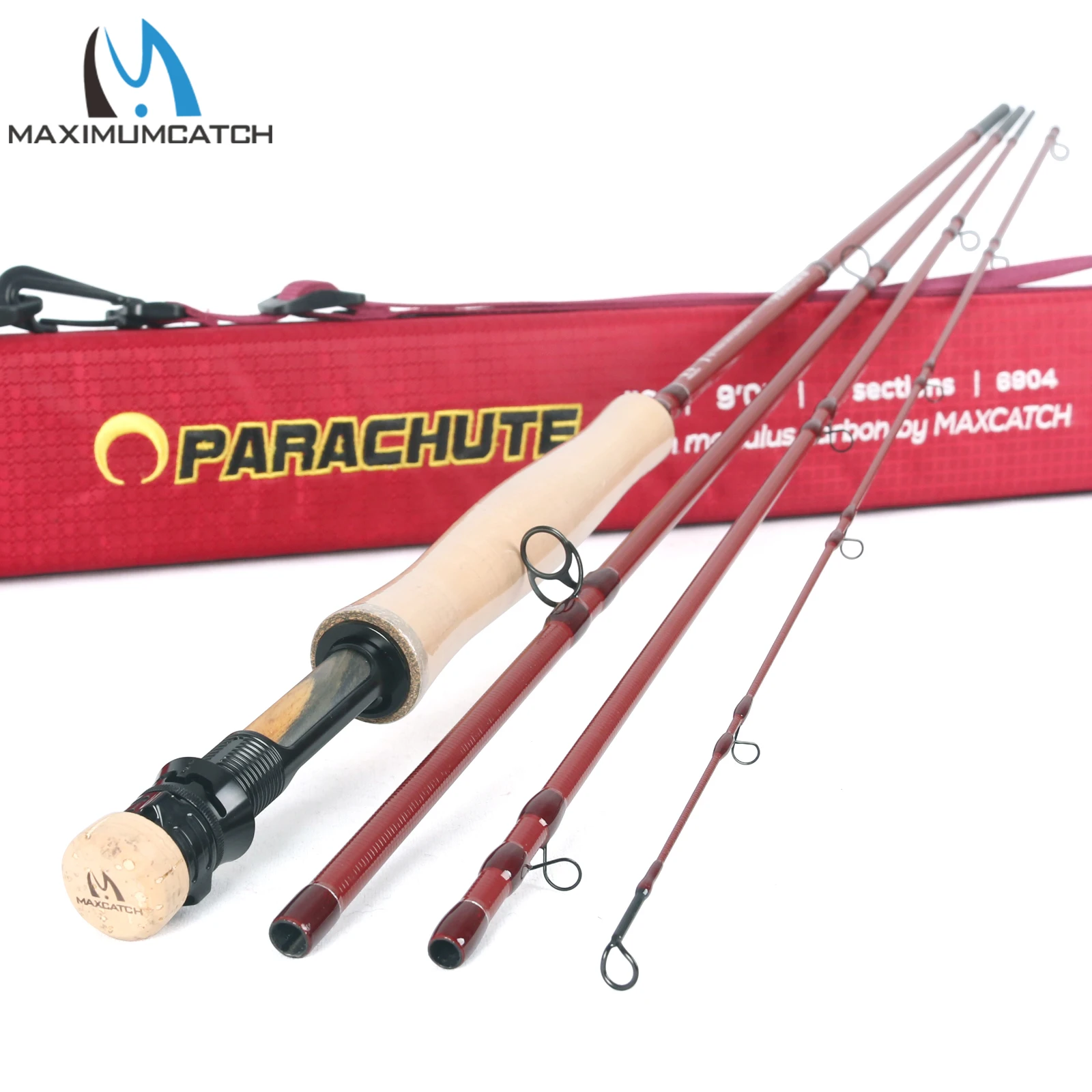 Maximumcatch Parachute 9ft 5/6/8wt 4pc Fly Fishing Rod IM12/40T Carbon Fiber Super Light Fast Action Fly Rod