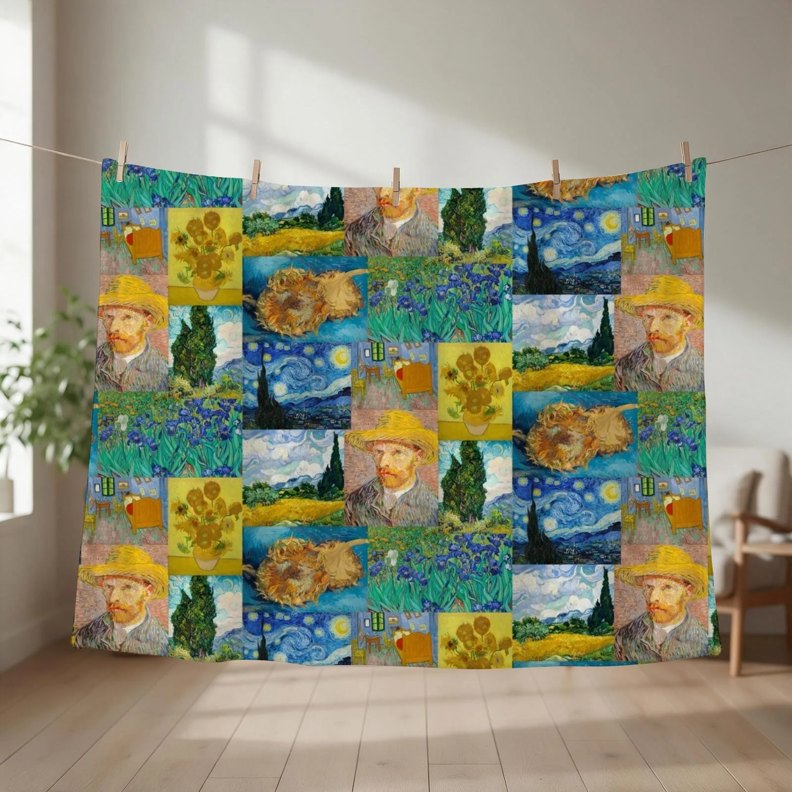 Van Gogh Collage II Throw Blanket Sleeping Bag Luxury Thermals For Travel Decoratives Blankets