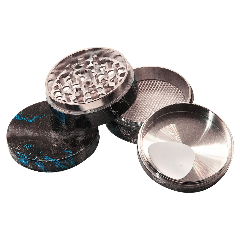 Hornet liga de zinco erva triturador 63mm 4 peça estilo crânio picante triturador moinho metal molinillo humo accesorios para el tabaco