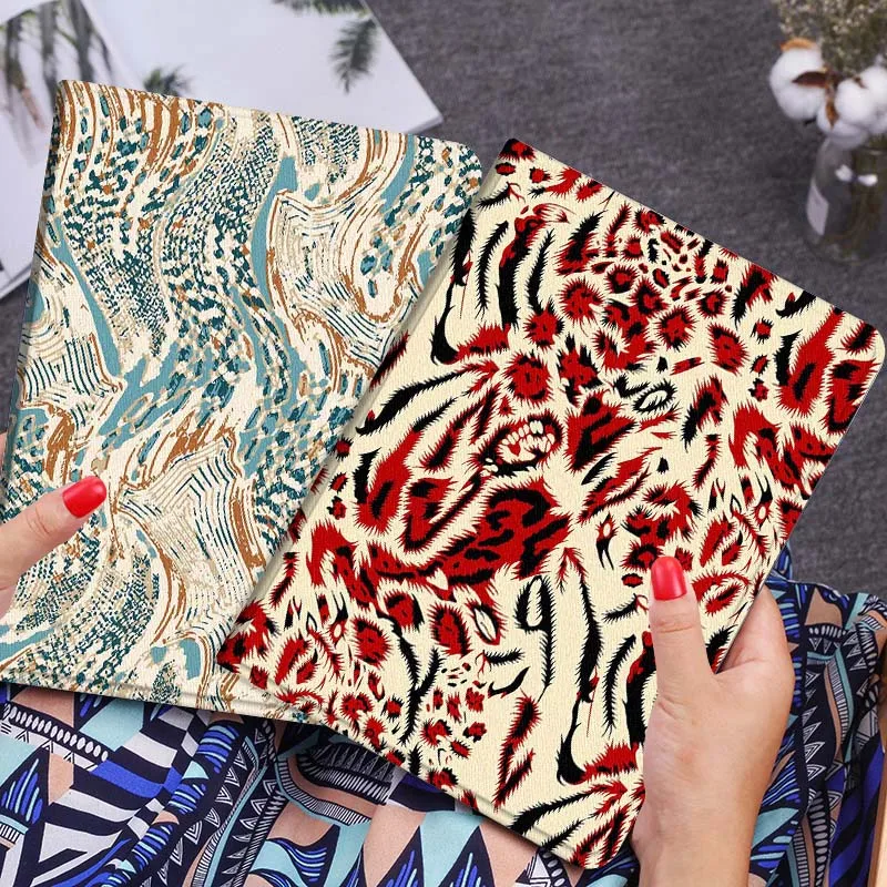 

Чехол для планшета с красным леопардовым принтом для Huawei Honor MatePad MediaPad Air 5 6 7 11 V6 V7 V8 V9 X9 X8 T10 T10s C5e T5