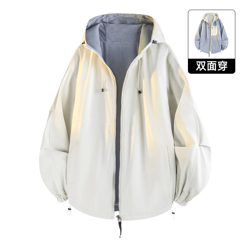 2026 Spring/Summer Casual Coat - Double-Sided Wearable with Hooded Waterproof Jacket corduroy Coat