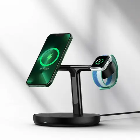 Baseus  3 in 1 20W Magnetic Wireless Charger Stand For Phone iPhone 15 14 Pro Airpods Apple Watch  Fast Charging Station Holder