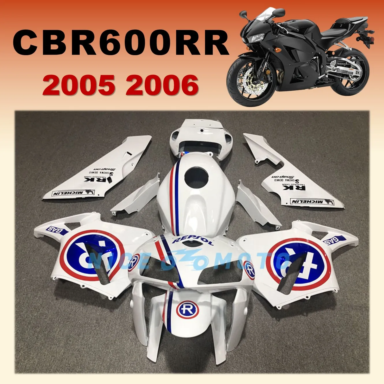 

NEW ABS Fairings Kit for Honda CBR600 RR 2005 2006 05 06 CBR600RR Fit Injection Molded Aftermarket Bodywork