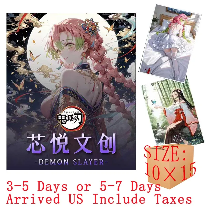 

holesales Demon Slayer Anime Collection Card A CaseTanjirou Sexy Breast Style Waifu Doujin Playing Cards Party Games