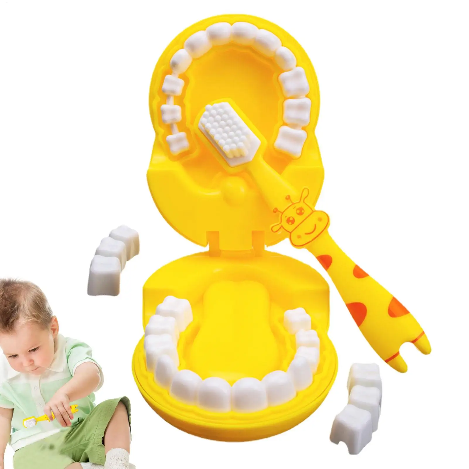 Detachable Brushing Teeth Toy Giraffe Preschool Education Toy Hygienic Habit Cultivation Role Play Game For Children And Toddler
