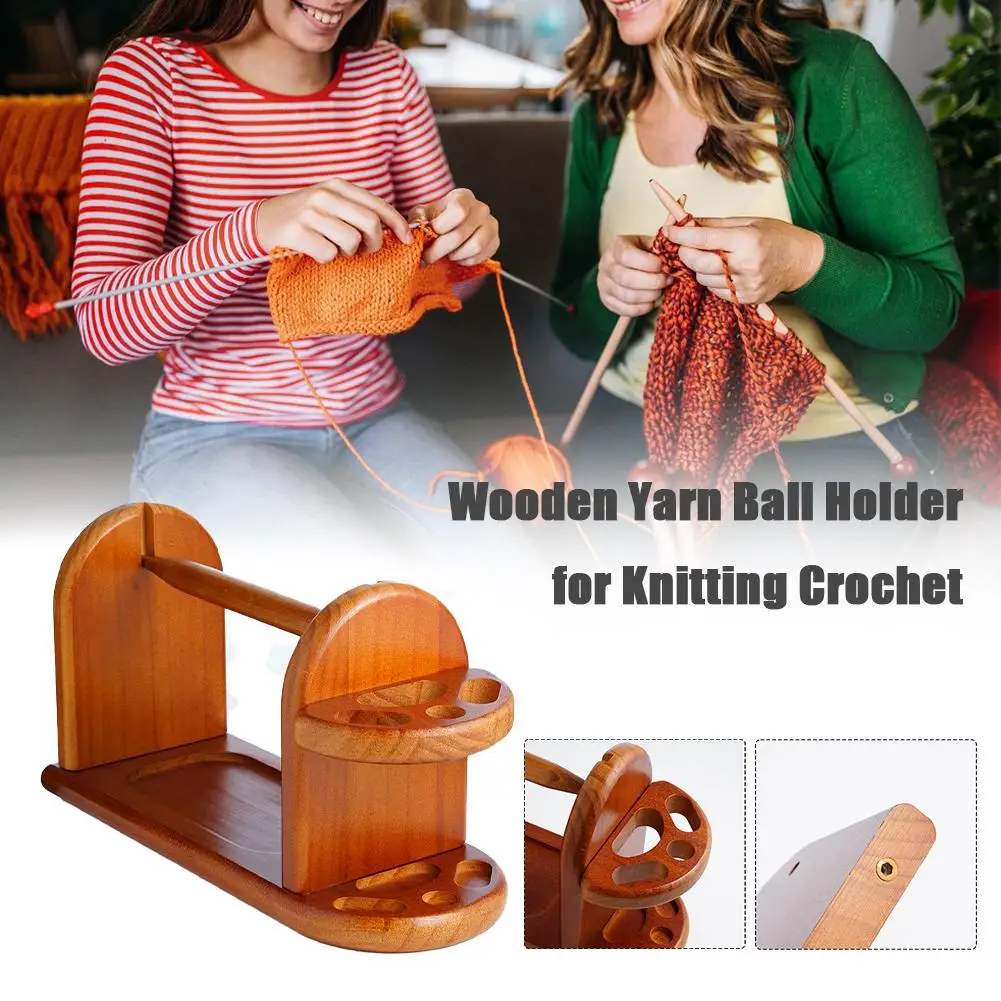 

Yarn Ball Holder Wood Accs Winder Shelf Organizer String Dispenser Portable Spools Holder For Skein Cord Diy Knitting Craft L2d7