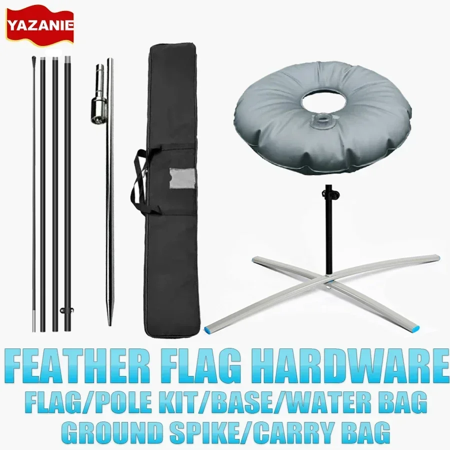 Feather Flag Pole kit and Base Ground Stake 6.6FT 8FT 11FT 13FT  Advertising Swooper Flag Pole Set Cross Base and Weight Bag