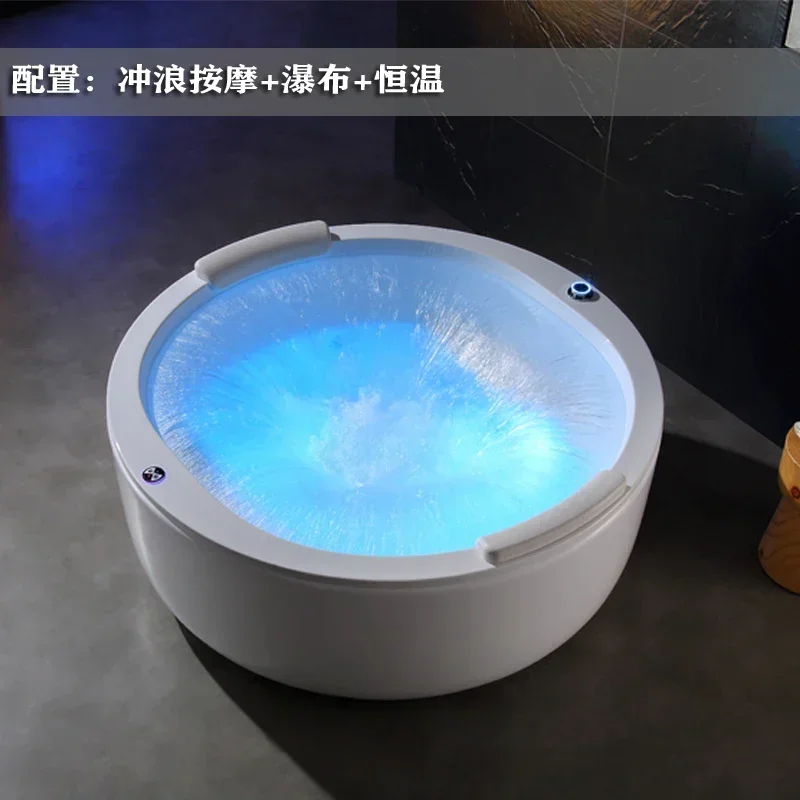 

Intelligent constant temperature circular waterfall bath acrylic multifunctional surfing massage bathtub