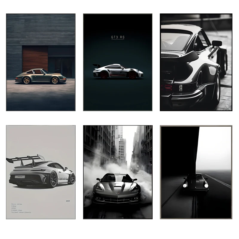 

1 Classic Sports Car Canvas Wall Art Print modern Car Theme Poster Art Style Frameless Sports Car Office Living Room Home Decor