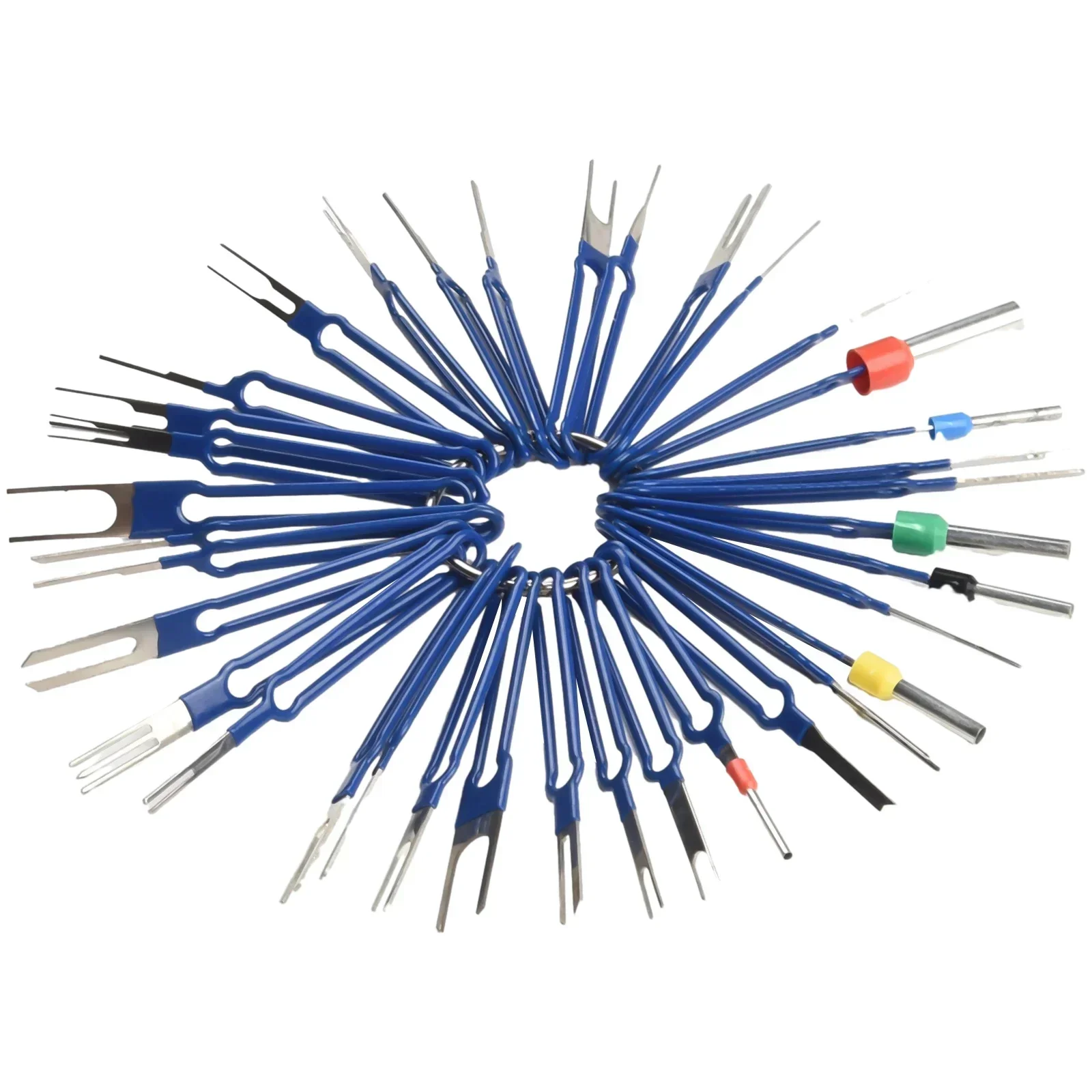 36x Terminal Removal Tool Kit Depinning Tools Electrical Connector Pin Removal Blue Needle Removal Tool W/ Storage Box