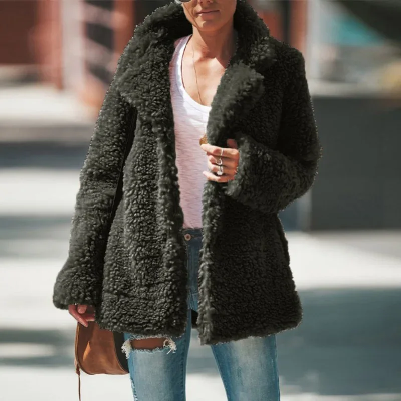 Turn Down Kraag Winterjas Voor Dames Lange Mouwen Effen Single Breasted Knopen Dames Jassen 2023 Winter Mode Nieuwe Jassen