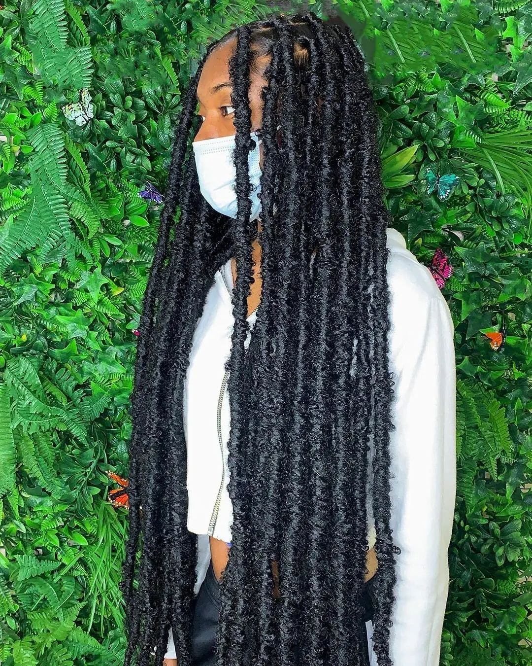 

30 Inch Lightweight Butterfly Locs Crochet Hair, 8 Packs Black Distressed Faux Locs, Easy Install