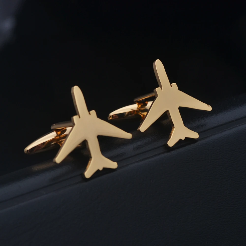 Small Aircraft Cufflinks Made of Stainless Steel, Exclusive Gift for Captain Aircraft Enthusiasts, Wedding Gift Father Gift