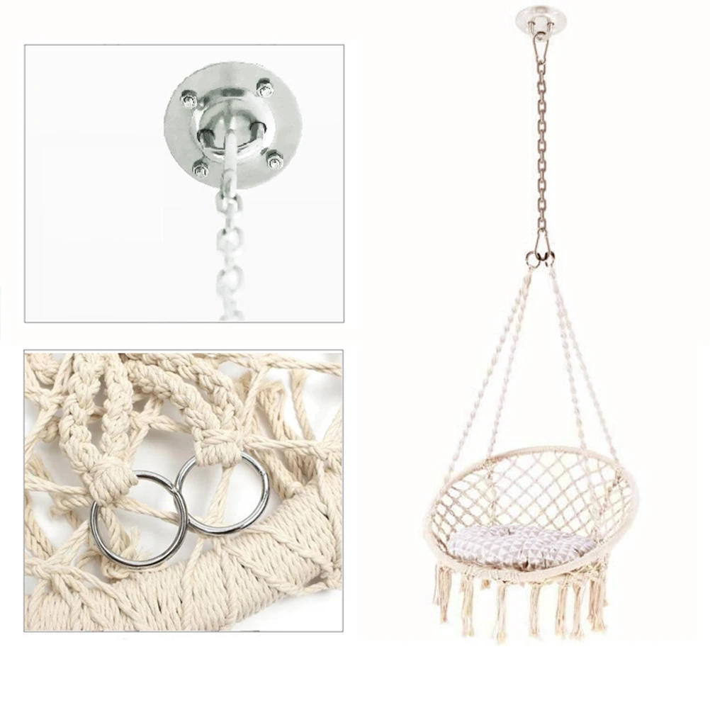 

1Set Reliable Swing Chair Supplies Easy to Use for Home Shop Gymnastics Rings Ceiling Mounts Porch Swings Swing Chair Chain