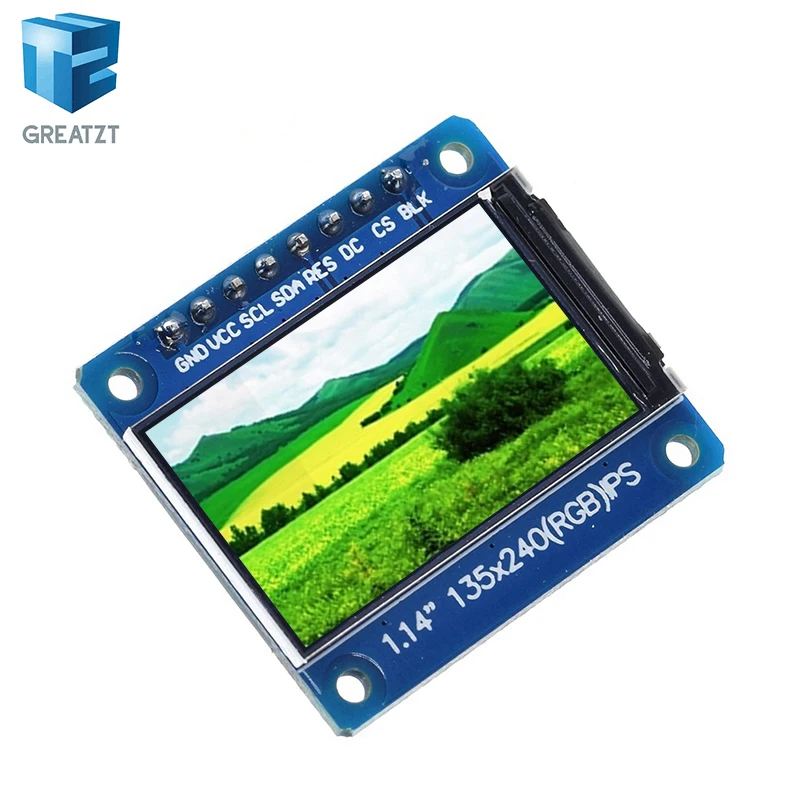 GREATZT New IPS 1.14 inch 3.3V 8PIN SPI HD Full Color TFT Display Screen ST7789 Drive IC 135*240