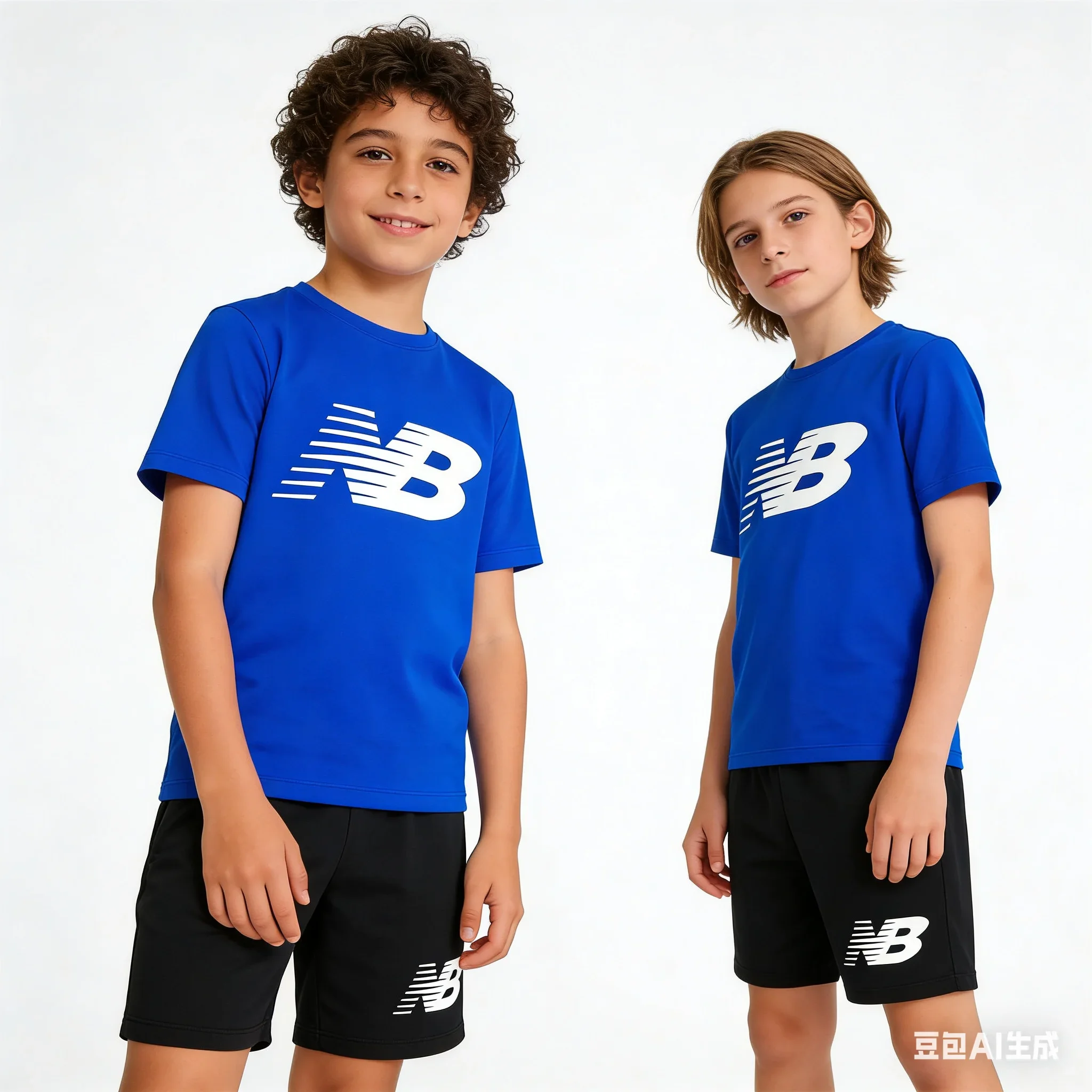 

Two-piece kids' set: short-sleeve T-shirt and shorts with musical star print. Perfect for summer sports and trendy style, suitab