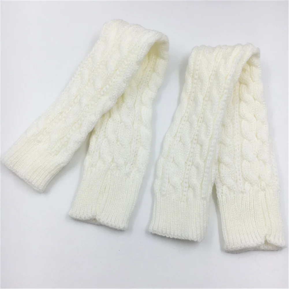 Crochet Arm Warmers Elbow Mittens Long Knitted Fingerless Gloves Twist Knitting Woolen Arm Sleeve Solid Color Winter Arm sleeve