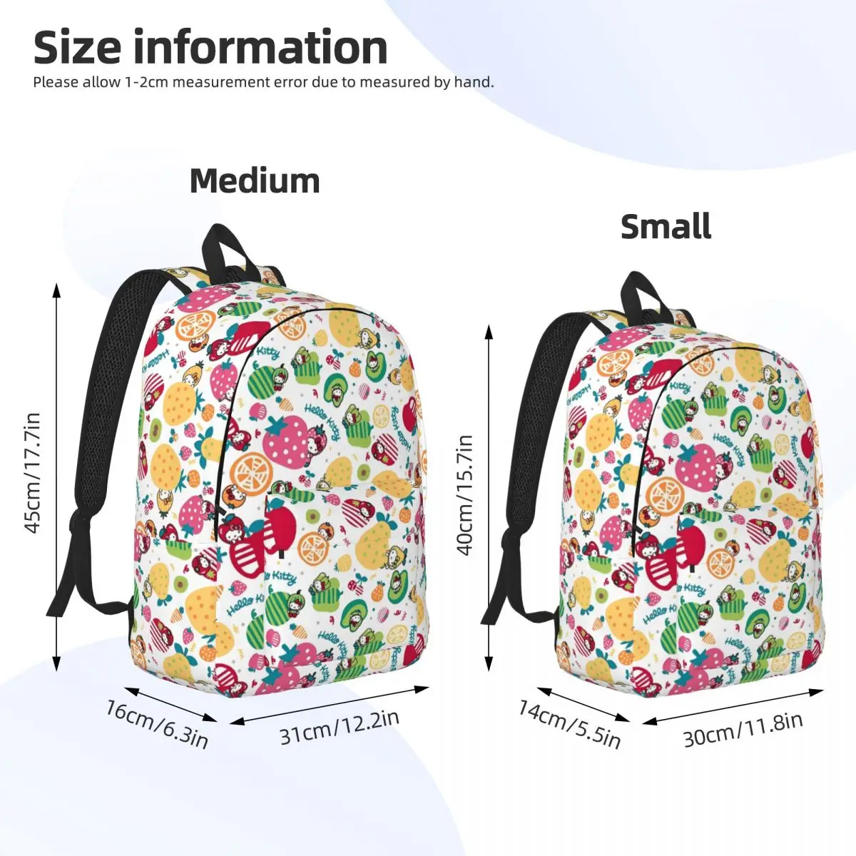Hello Kitty Fruit Rugzak voor Jongen Meisje Kinderen Student School Boekentas Kawaii Canvas Dagrugzak Kleuterschool Primaire Tas Outdoor
